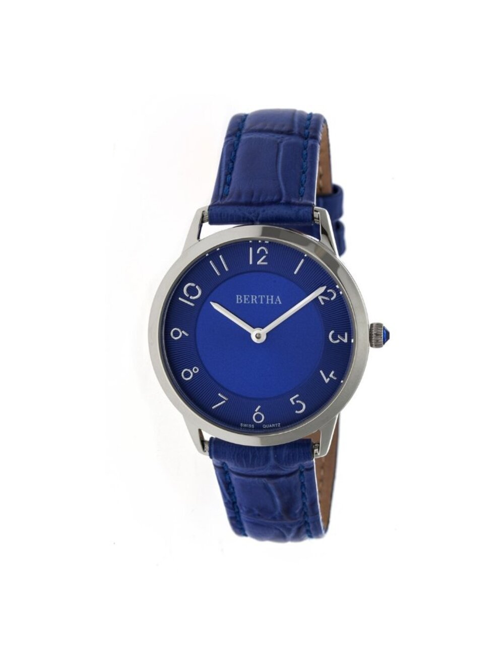 NWT Bertha Abby Blue Dial Blue Leasther Ladies Watch